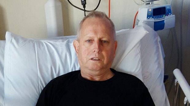 An injured Graeme Kelly, the general secretary of the United Services Union. Photo: supplied