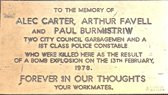 Hilton bombing plaque