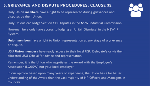 5. Grievance and Dispute Procedures; Clause 35: