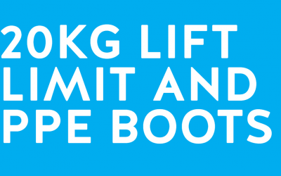 20kg lift limit and PPE boots @ Armaguard