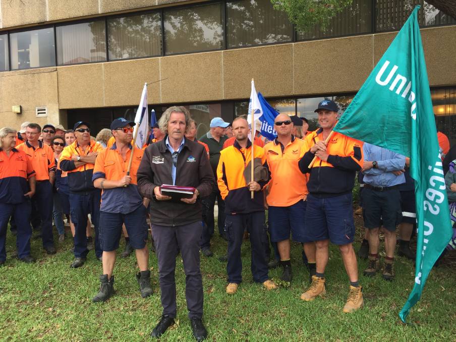 Wollondilly Council staff held a stop work meeting at 9am. Picture: Joshua Bartlett