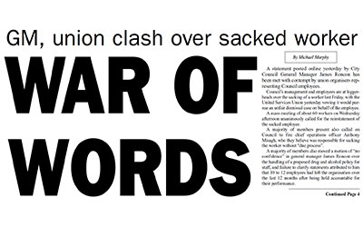 Barrier Daily Truth: WAR OF WORDS – GM, union clash over sacked worker