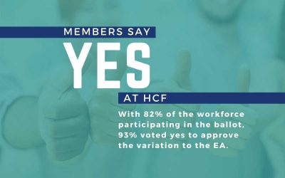 Variation to the HCF Enterprise Agreement 2018 Voted Up