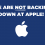 We are not backing down at Apple!