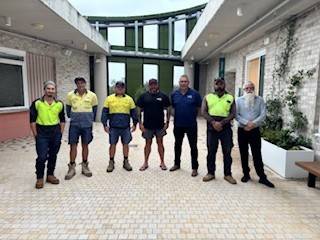 From left to right: Hayden Jones (CHCC), Luke Barnes (CHCC), Jason Rolff (CHCC), Greg Wellington (USU), Jason Smith (CHCC) and Council’s Aboriginal Community Planner, Richard Widders (CHCC).